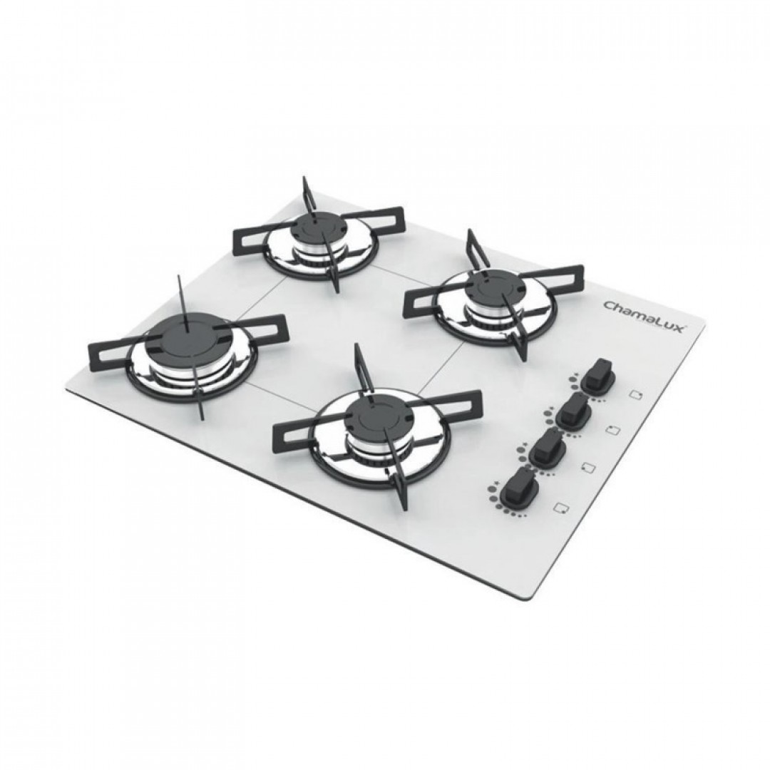 Fogão Cooktop Chamalux 4 Bocas Ultrachama Branco Gás 424