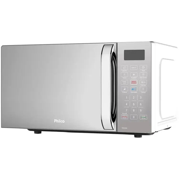 Micro-ondas Philco 20L 1100W Espelhado Limpa Fácil PMO23EB - Espelhado - 110 Volts